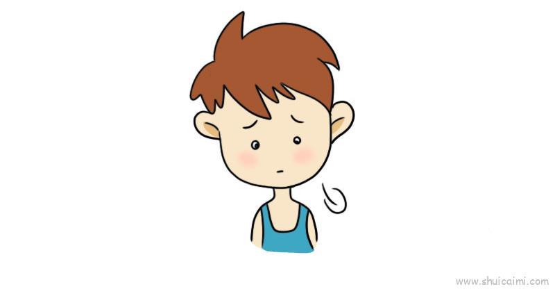 心累儿童画怎么画 表达心累简笔画好看