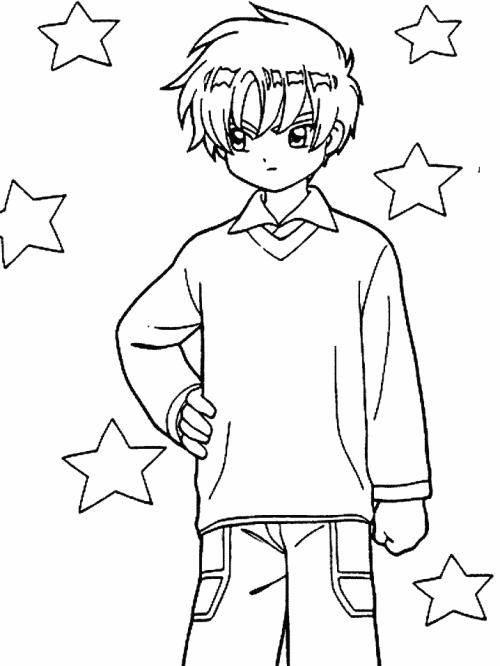 简笔画人物男孩帅气 简笔画人物男孩帅气q版校服