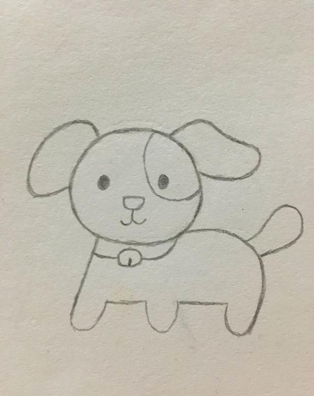 简笔画狗 简笔画狗的画法最简单