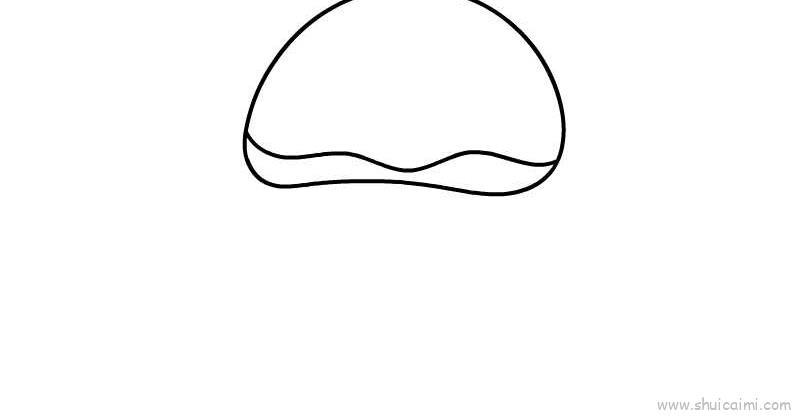 水母儿童画怎么画 水母简笔画步骤