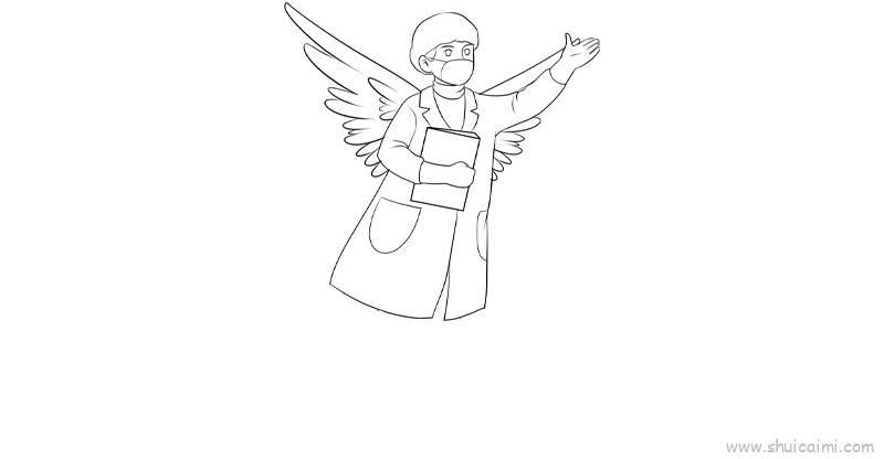 新冠肺炎白衣天使儿童画怎么画 新冠肺炎白衣天使简笔画图片大全