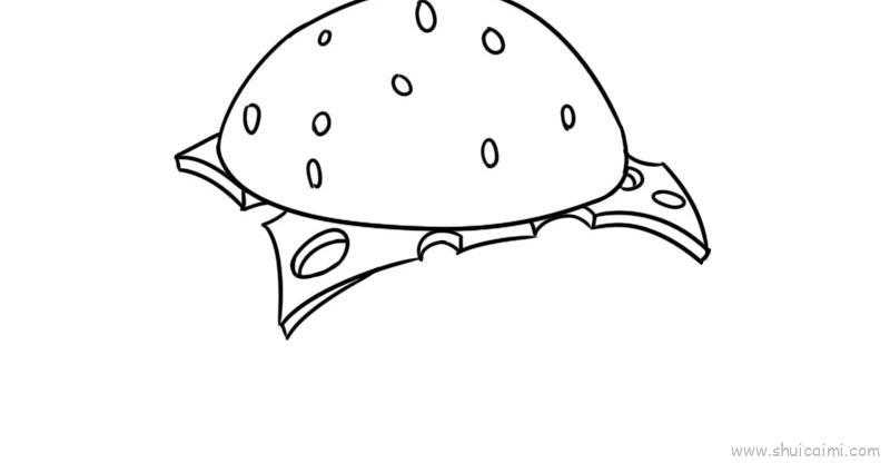 汉堡包儿童画怎么画 汉堡包简笔画步骤