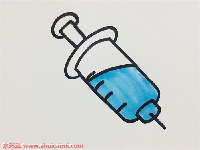 注射器怎么画 注射器简笔画彩色