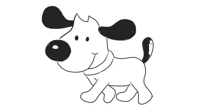 简笔画狗 简笔画狗的画法最简单