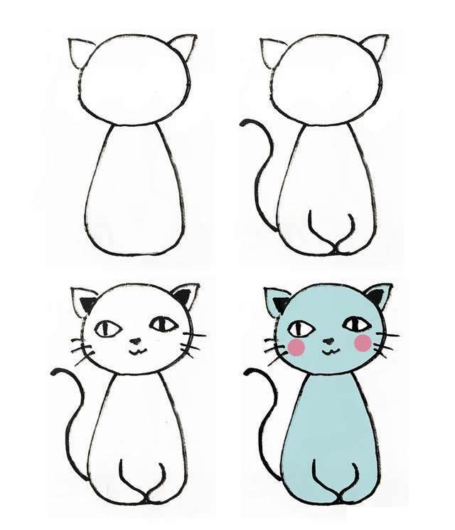 猫简笔画图片 猫简笔画图片大全可爱