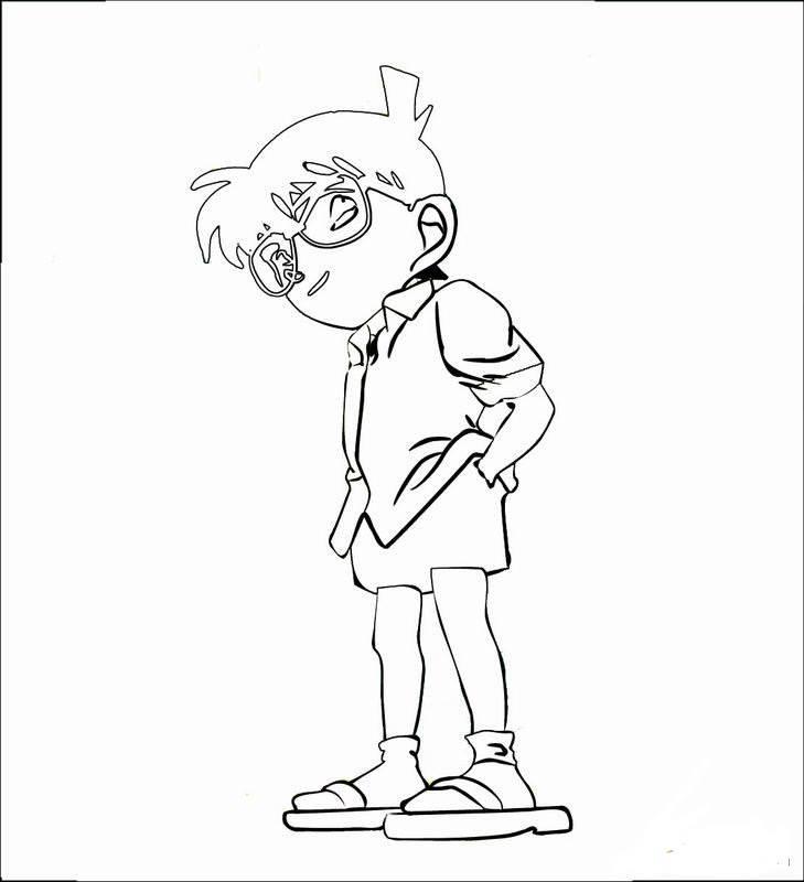 柯南的简笔画q版 名侦探柯南简笔画