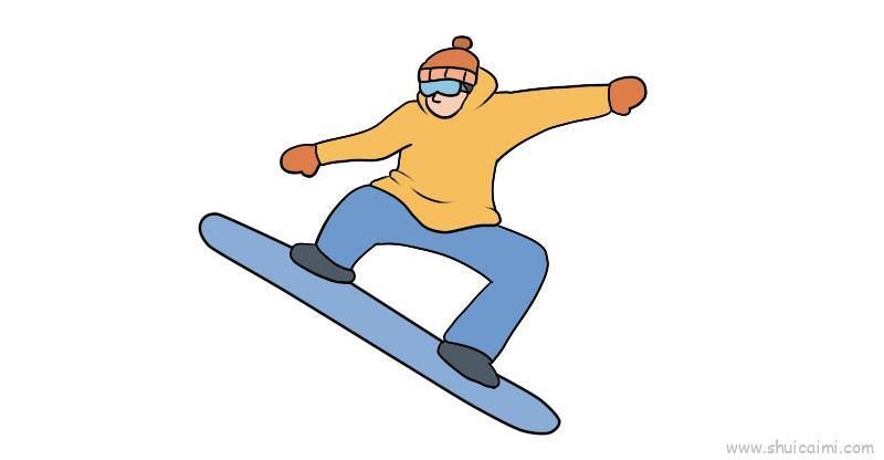 滑雪儿童画怎么画 滑雪简笔画图片大全