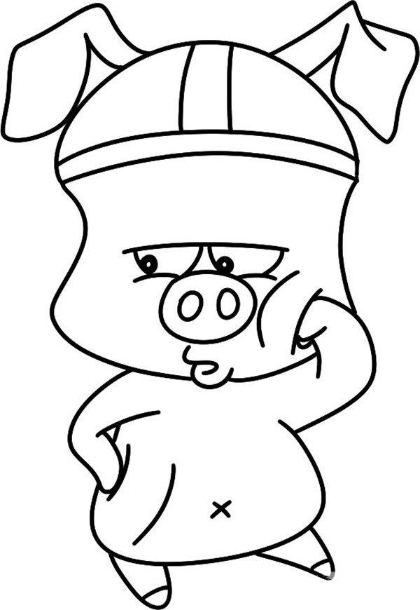 气愤的小猪的简笔画怎么画 气愤的小猪简笔画简单又好看