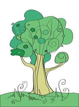 画树的简笔画图片大全 画树的简笔画图片大全带颜色