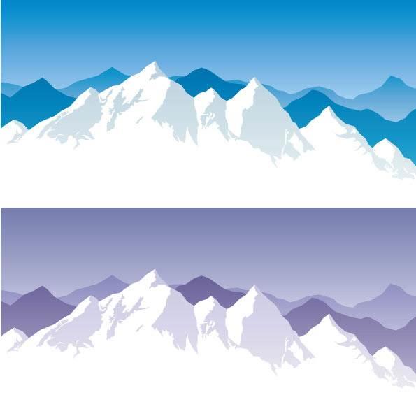雪山简笔画 雪山简笔画彩色
