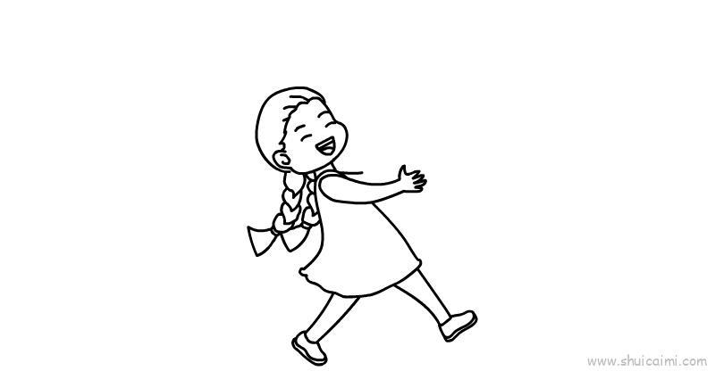 抱着冰淇淋的女生简笔画教学步骤