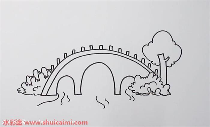 小桥怎么画 小桥简笔画彩色