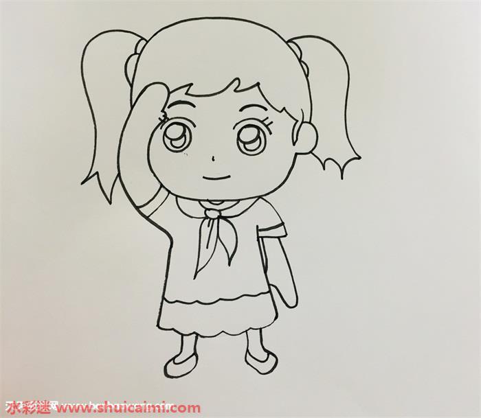 儿童敬礼怎么画 儿童敬礼简笔画简单彩色