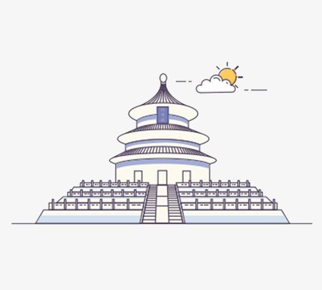 天坛简笔画 天坛简笔画带颜色