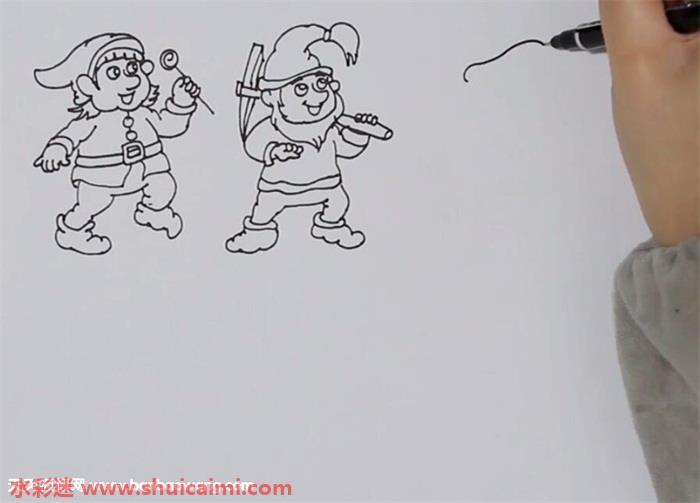 七个小矮人怎么画 七个小矮人简笔画步骤