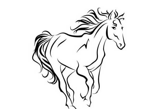 简笔画马 简笔画马的画法最简单