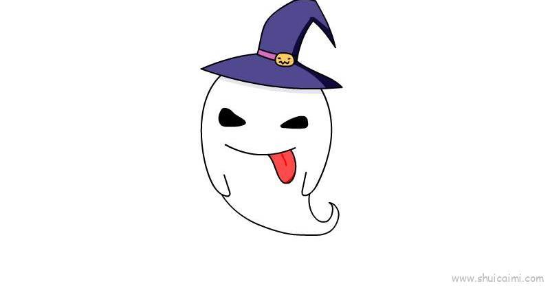 吐舌幽灵儿童画怎么画 吐舌幽灵简笔画简单