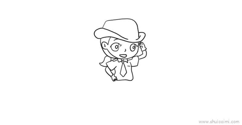 警察儿童画怎么画 警察简笔画步骤