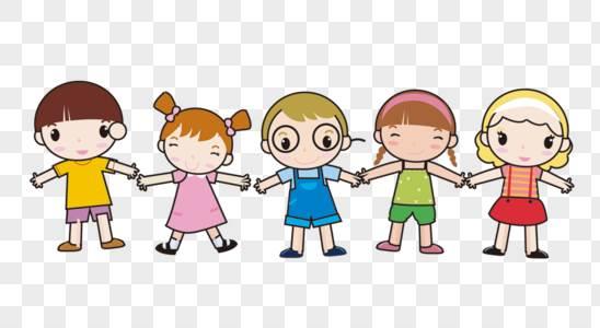 小朋友手拉手简笔画 两个小朋友手拉手简笔画