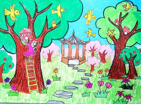 花园简笔画 花园简笔画儿童画