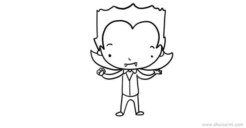 吸血鬼儿童画怎么画 吸血鬼简笔画顺序