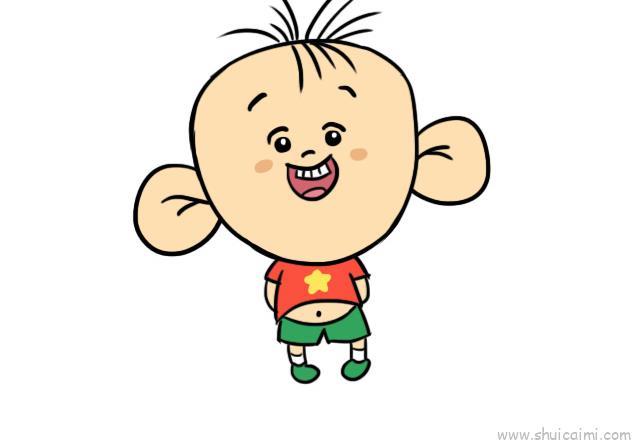 大耳朵图图儿童画怎么画 大耳朵图图简笔画步骤