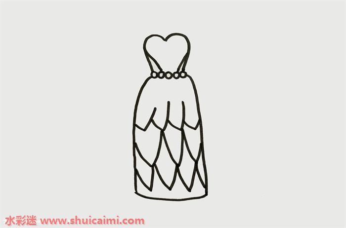 公主裙子怎么画 公主裙子简笔画彩色