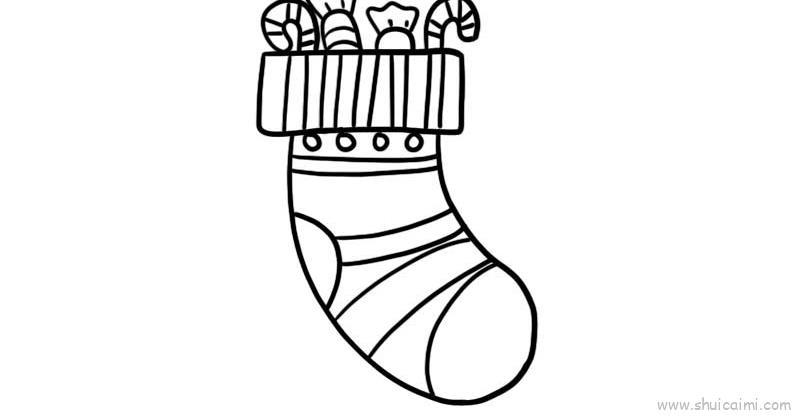 圣诞节袜子儿童画怎么画 圣诞节袜子简笔画简单
