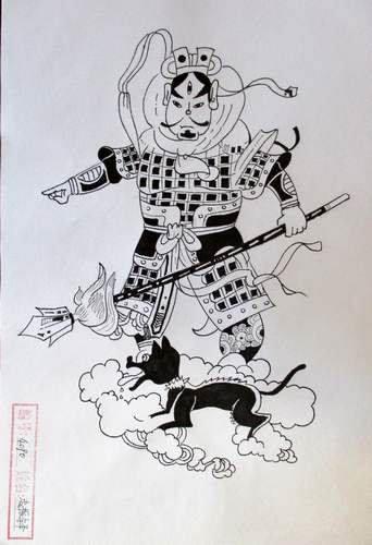 二郎神帅气简笔画 二郎神简笔画大全