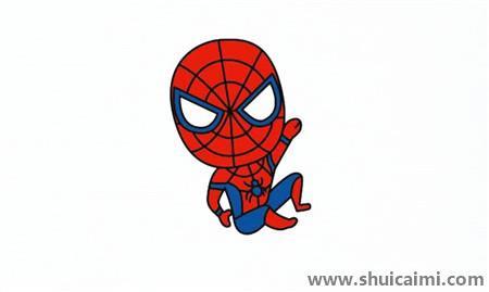 Q版蜘蛛侠儿童简笔画教程