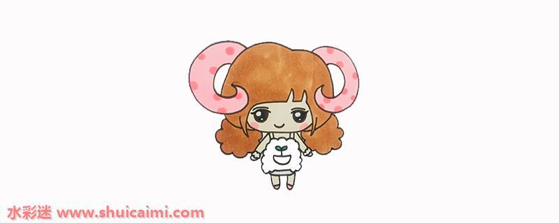 可爱甜美的白羊座简笔画 简单易画