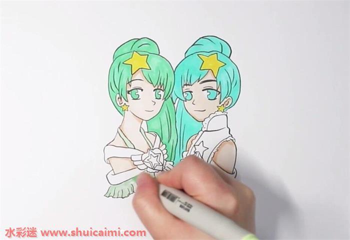 贝贝和雅雅怎么画 贝贝和雅雅简笔画简单又漂亮彩色