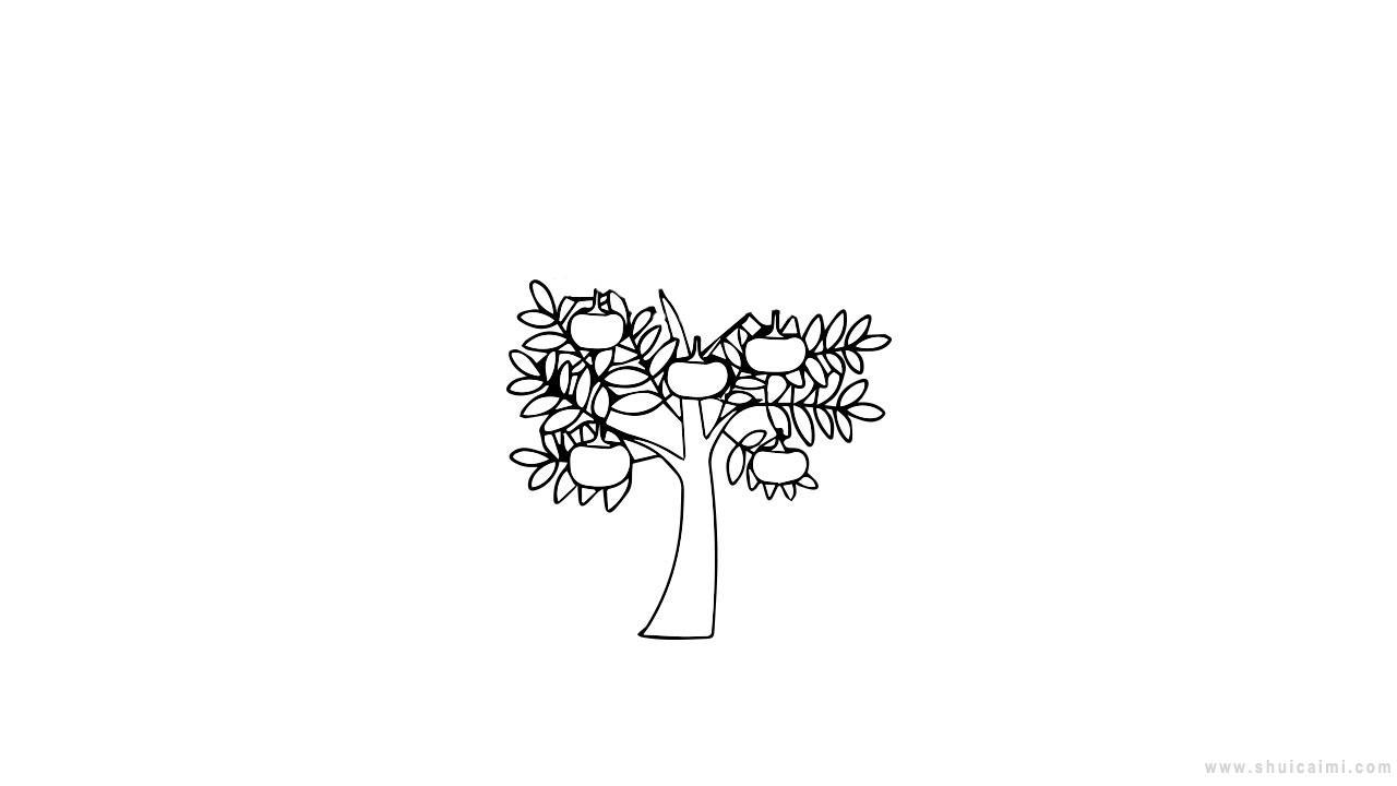 柿子树简笔画怎么画 柿子树简笔画步骤