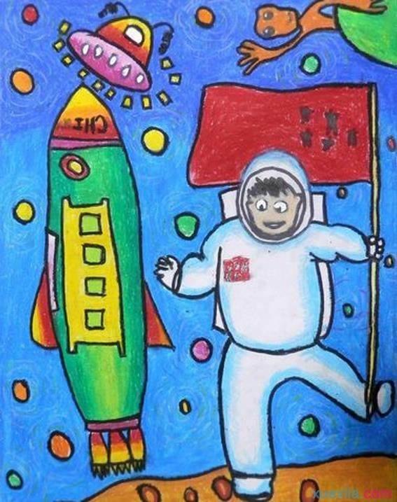 航天员简笔画 航天员简笔画带着颜色