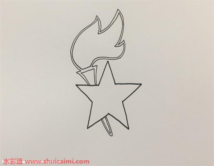 队旗怎么画 队旗简笔画步骤