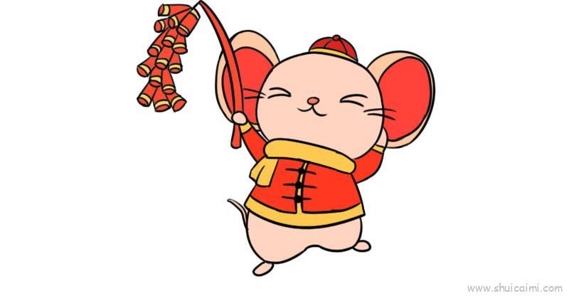老鼠迎新年儿童画怎么画 老鼠迎新年简笔画简单