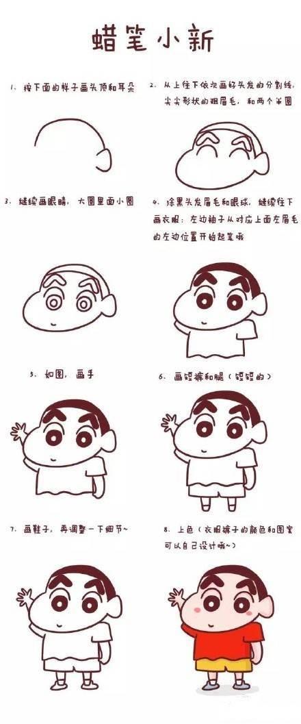 蜡笔小新简笔画图片大全 蜡笔小新简笔画图片大全颜色