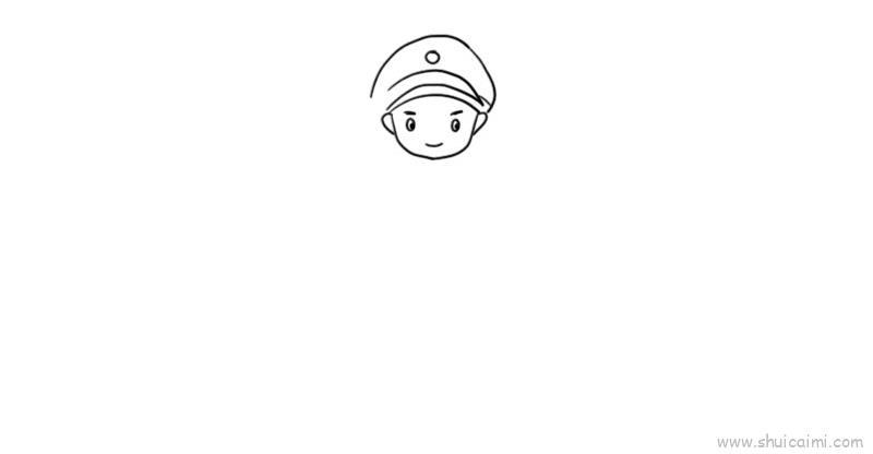 解放军儿童画怎么画 解放军简笔画步骤