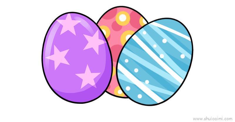 复活节多色彩蛋儿童画怎么画 复活节多色彩蛋简笔画简单