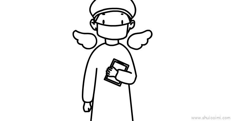 白衣天使儿童画怎么画 白衣天使简笔画图片大全