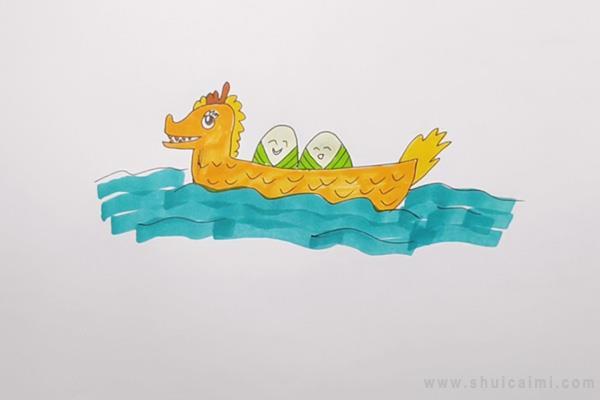 赛龙舟简笔画怎么画 赛龙舟简笔画顺序