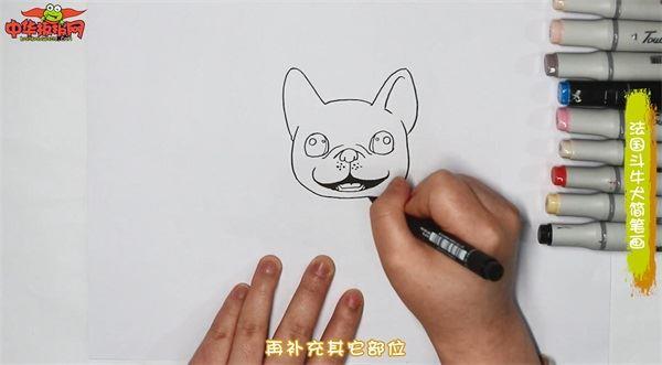 法国斗牛犬怎么画 法国斗牛犬简笔画图片大全带颜色
