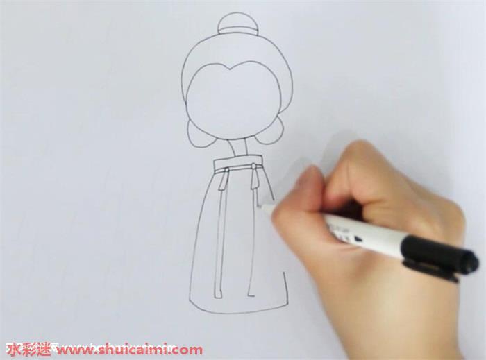 齐胸襦裙怎么画 齐胸襦裙简笔画简单好看带颜色