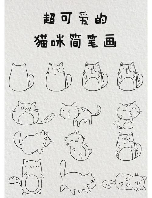 可爱猫咪简笔画教程