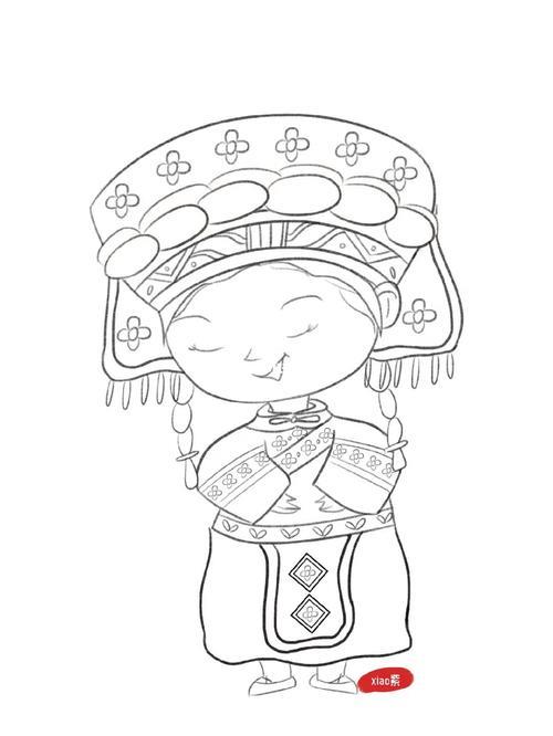 插画民族系列布依族人物插画