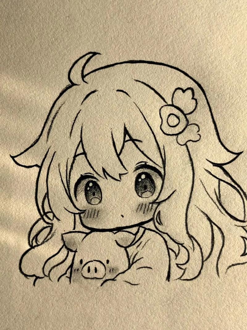 简笔画详细教程手绘临摹古风女孩小乖我希望你可抖音