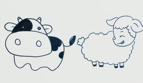 蒙古草原牛羊简笔画怎么画草原上的牛羊简笔画教程