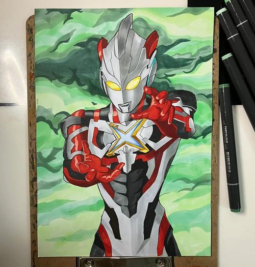 马克笔手绘艾克斯奥特曼详细过程比较简单