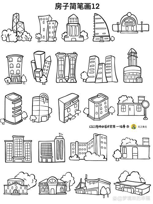 房子商厦简笔画12