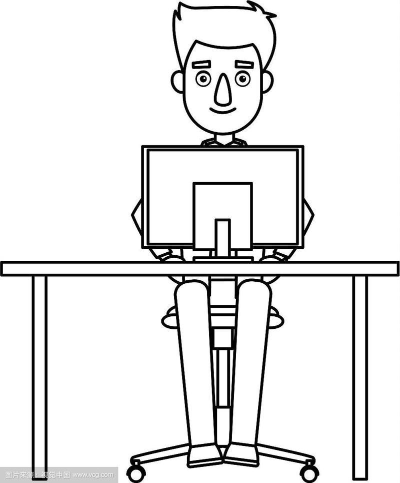 一个用笔记本电脑工作的商人